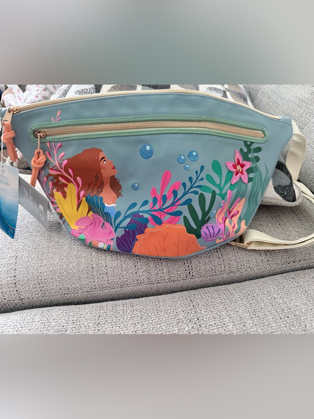Disney Seafoam Green Mini Crossbody with Colorful Underwater Print